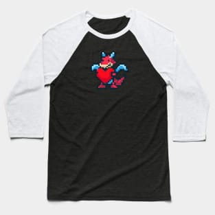 Dragon Heart Pixel Baseball T-Shirt